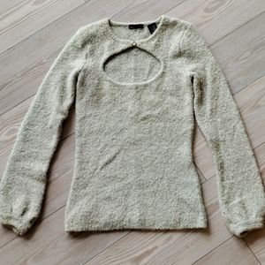 Women's pale green open sweater size medium